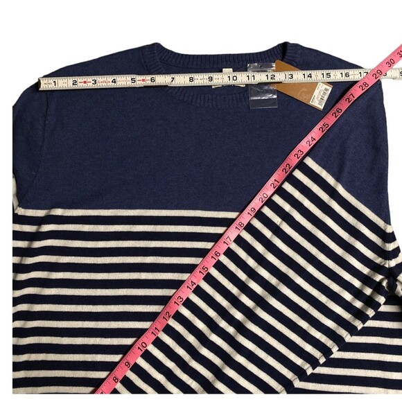 SONOMA Nautical Navy White striped Cotton Lightweight Sweater Size XXL 2XL nwt - Picture 4 of 9